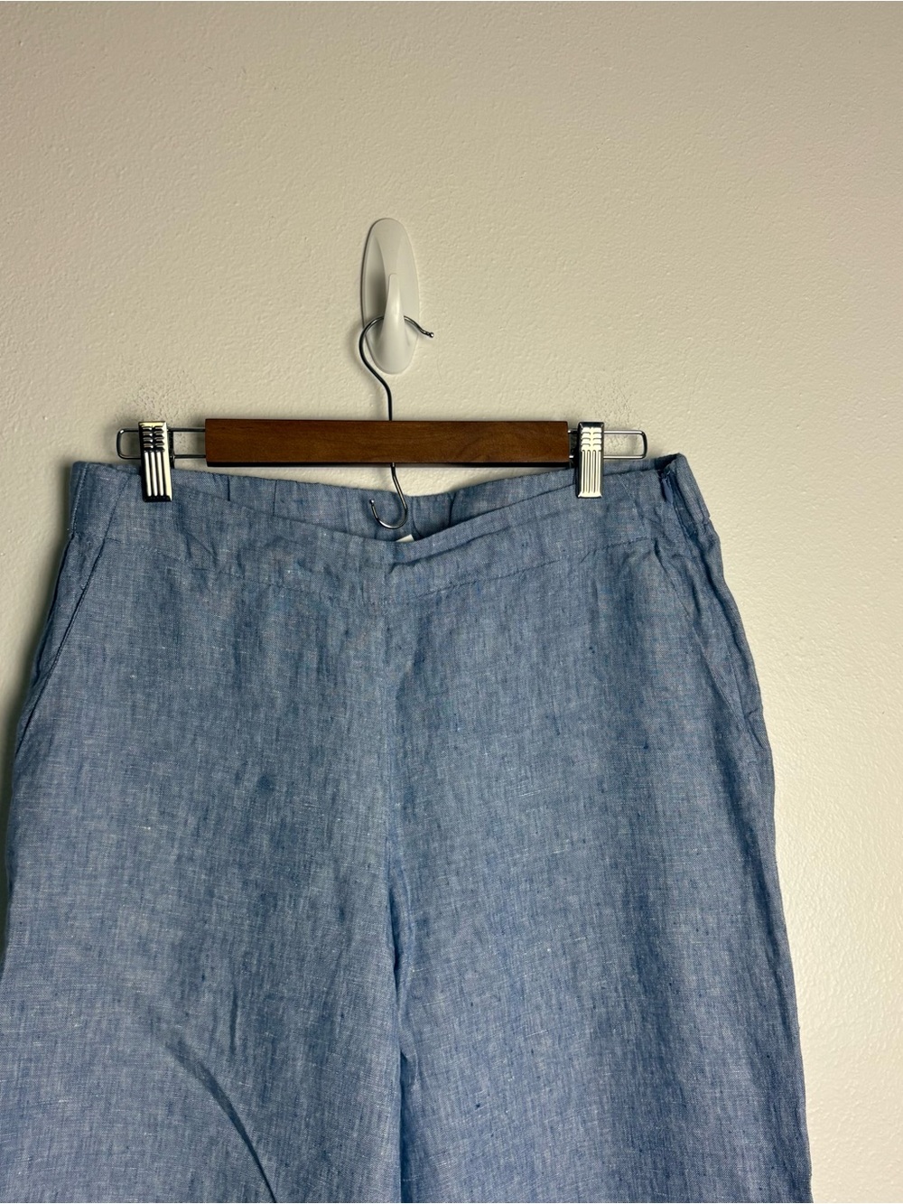 J Jill 100% Linen Blue Wide Leg Pants Summer Coastal Classic Size Small - Picture 2 of 12